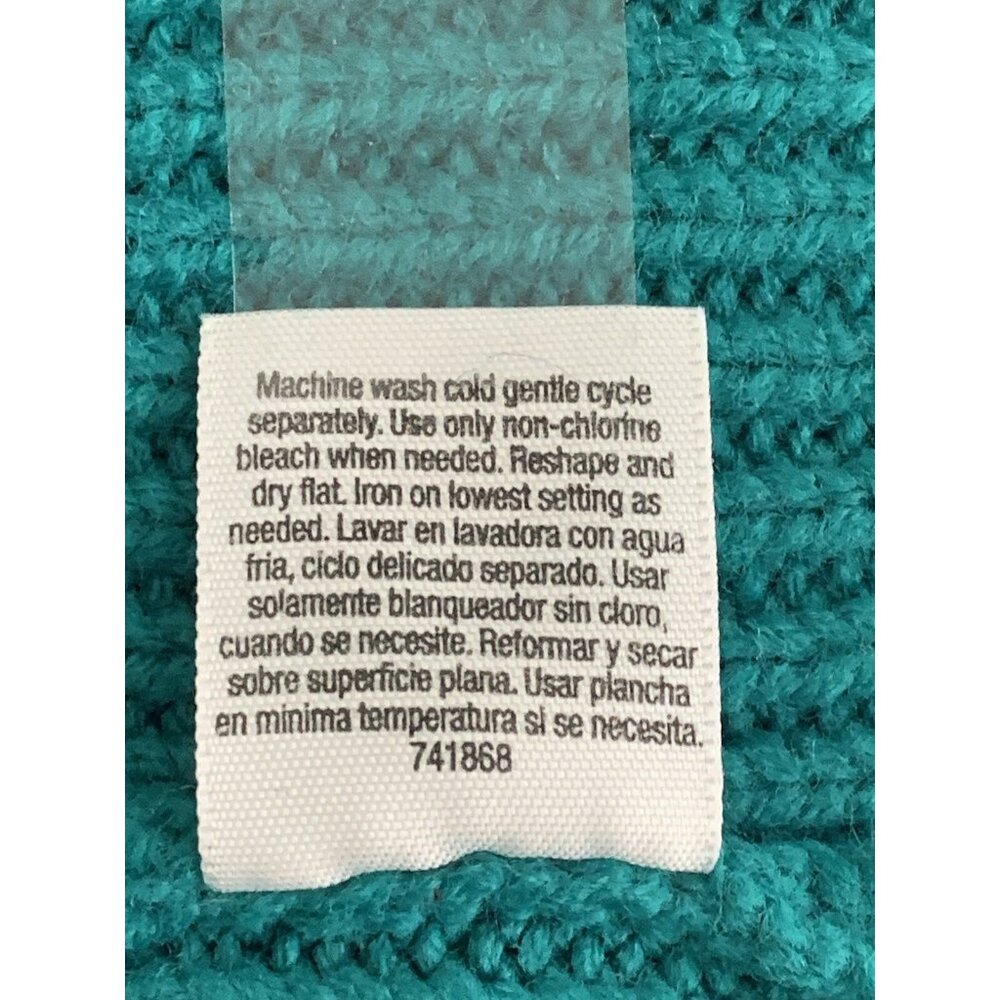 Ana A New Approach Womens Ribbed Knit Sweater Teal Size Large - Picture 11 of 11